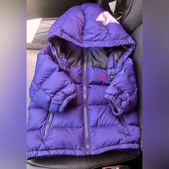 Kids Navy Blue Puffer jumpsuit and coat - Picture 5 of 5